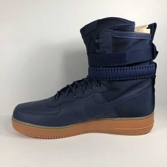 Nike SF AF-1 Midnight Navy & Gum Bottoms Sneakers - Picture 2 of 7